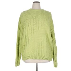 ASOS Design Women's Yellow/Green Cable Knit Sweater